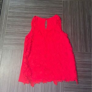Red blouse, tunic lace size large